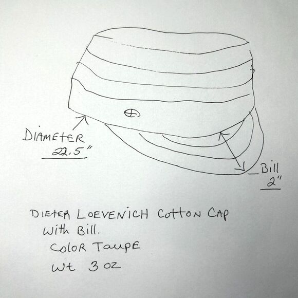 Dieter Loevenich Taupe Cotton Slouch Cap with Front Bill - Picture 4 of 9